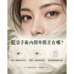 眼袋手術內開外開的差異？